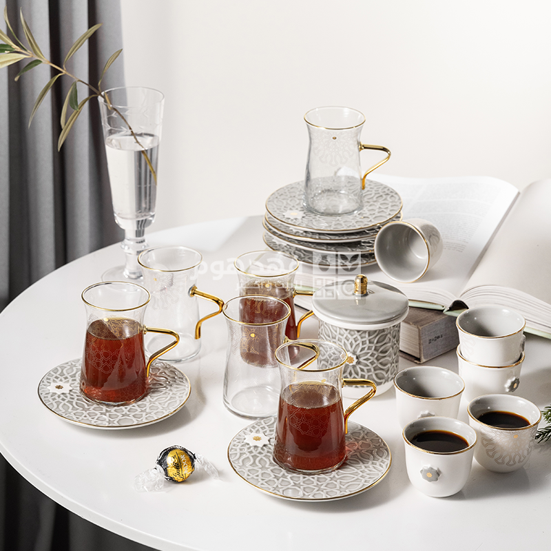 طقم استكانة 19 قطعة اصالة 2547 رمادي