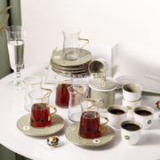 طقم استكانة 19 قطعة اصالة 2546 زيتي