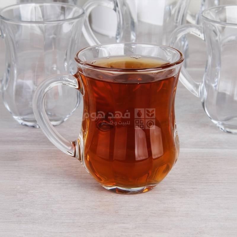 طقم/6 استكانة شاي مضلع 142cc