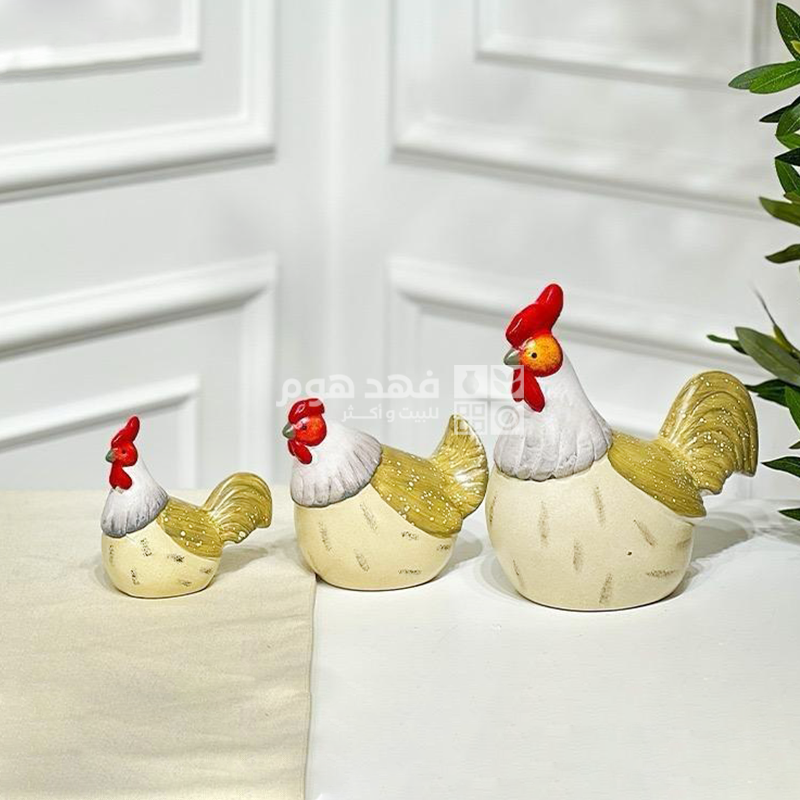 طقم/3 تحفة دجاج احجام ملون