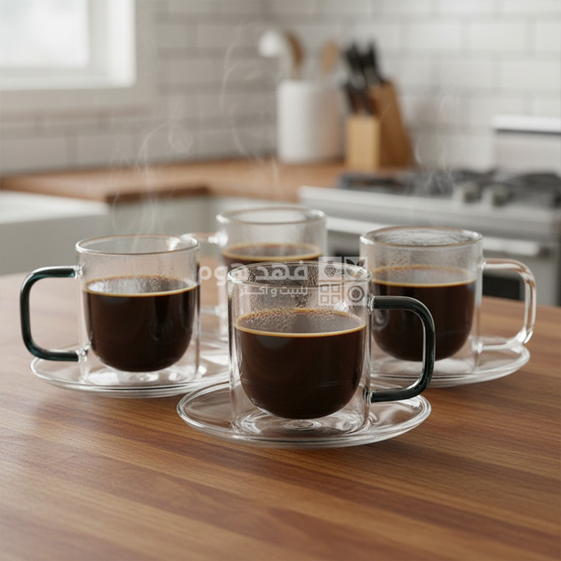 طقم/4 فناجين اليجانس مع صحون 100 مل Dorsch DH-09221