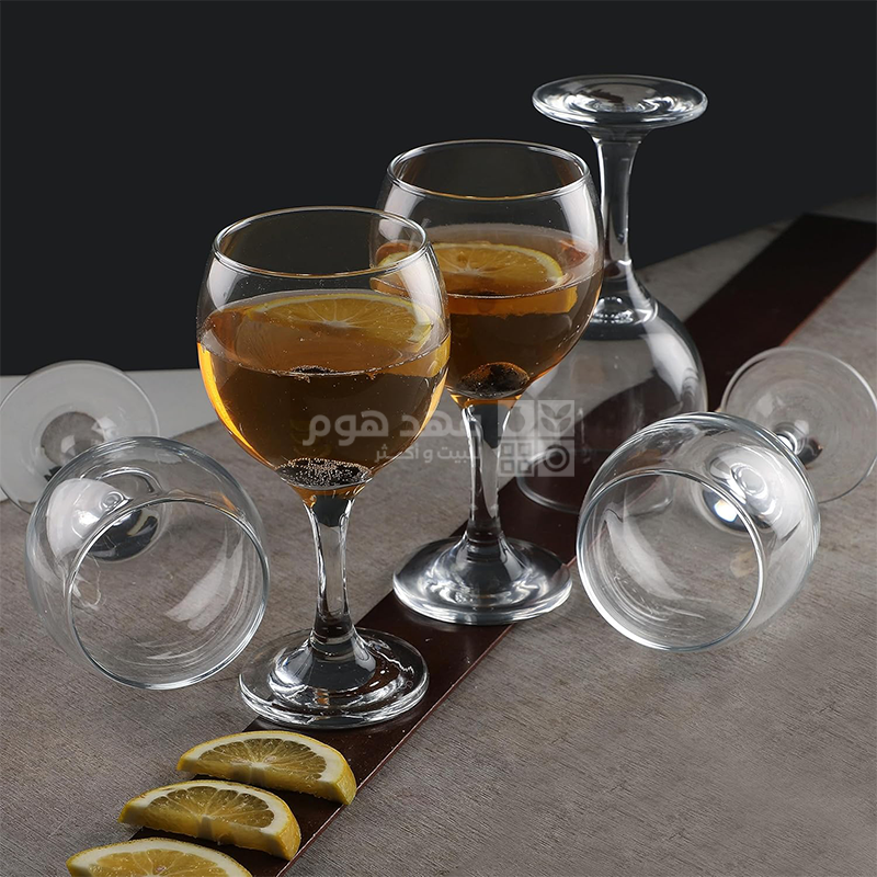 طقم /6 كاسات عصير برجل زجاج 290cc 44411 6/4