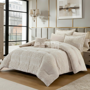 طقم غطاء تخت ميكروفيبر 7 قطع TAILOR JACQUARD PURELLE IVORY KING 240*260 CM