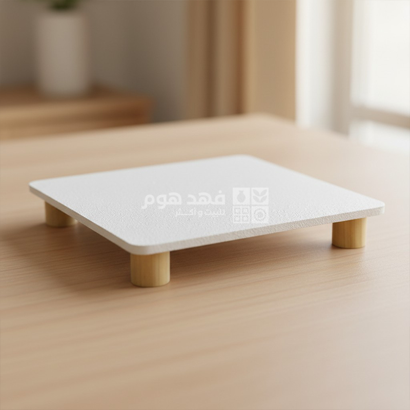 صينية خشب ابيض مستطيل 40*30 سم D83-16
