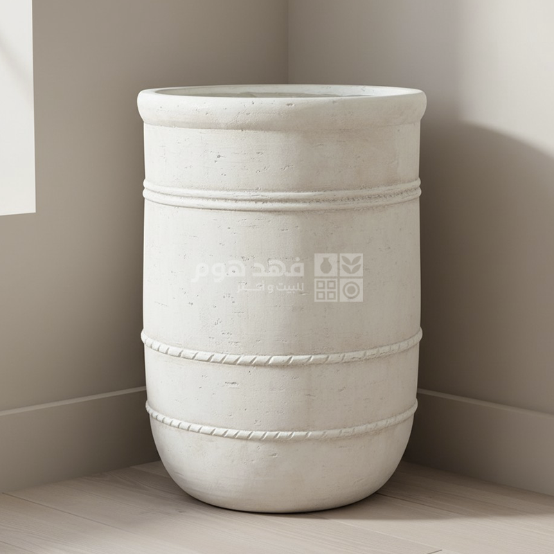 قوار حجر محزز ابيض كبير 43*61 سم D73-12
