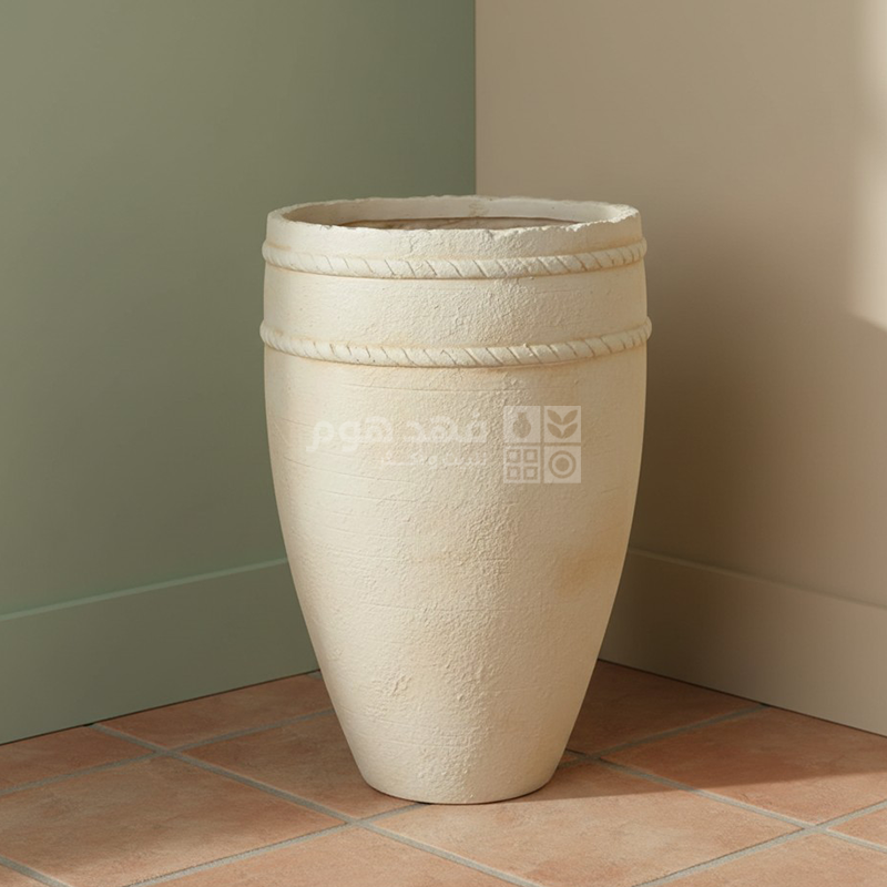 قوار حجر بيج محزز وسط 33*51 سم D73-3