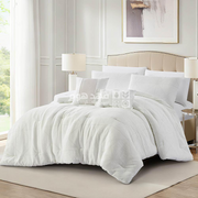 طقم غطاء تخت 5 قطع ميكروفيبر 180*230 FLOWER PLUS BARRETT WHITE TWIN
