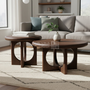 طقم طاولات خشب 2 قطع W 2025-056 S/2
