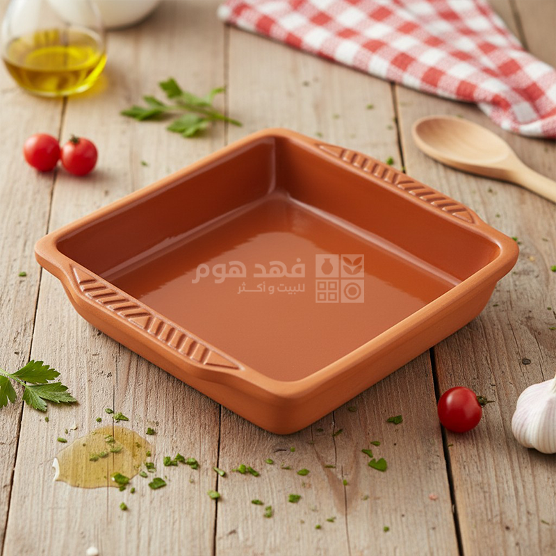 صينية فخار حراري مربعة 22.5*26.5 سم