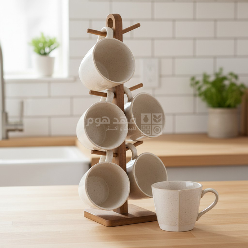 طقم /6 فناجين شاي + ستاند CADEAU BEIGE