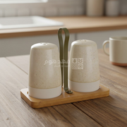طقم 2 ممالح + ستاند CADEAU BEIGE