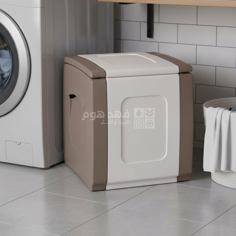 صندوق تخزين مربع بيج وبني COMPACT