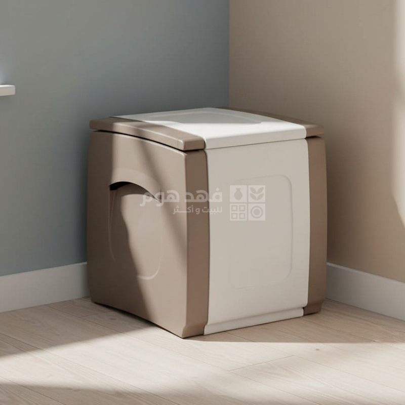 صندوق تخزين مربع بيج وبني COMPACT