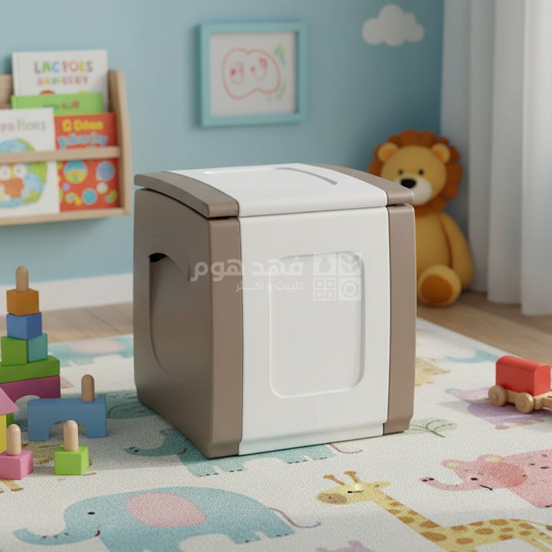 صندوق تخزين مربع بيج وبني COMPACT