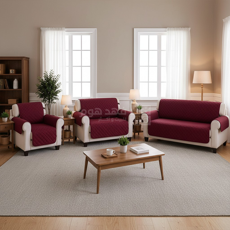 طقم غطاء كنب 7 مقاعد SURE-FIT SOFA COVER BURGUNDY
