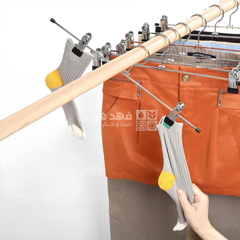 طقم 10 علاقات ملقط ستانلس 40 سم