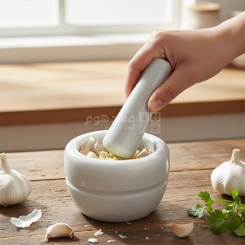 مدق ثوم جرانيت ابيض 8 سم