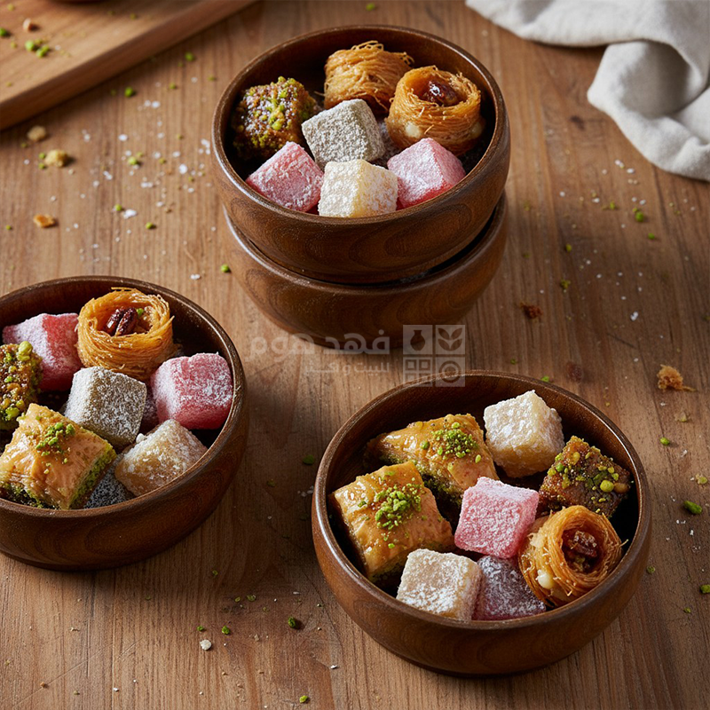 طقم 4 صحون خشب بني 12 سم T
