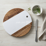 مفرمة جرانيت ابيض مع خشب مدور 25سم D102-1