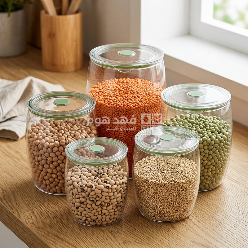 طقم/5 مراتبين اكريليك بغطاء محكم الاغلاق D87-27