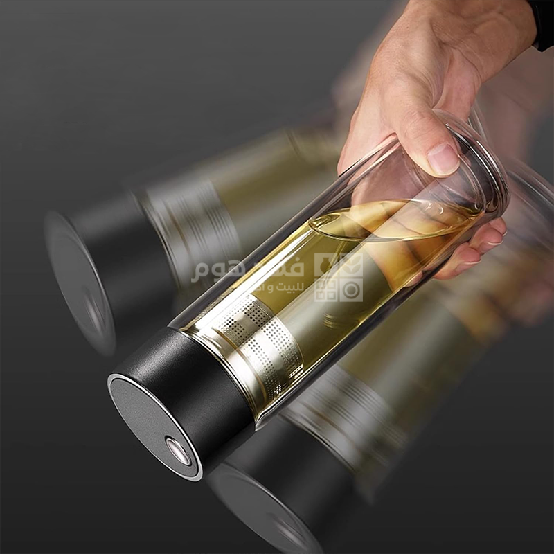 مطرة ماء زجاج غطاء كبس لف مع مصفاة مغناطيس 300مل D113-5