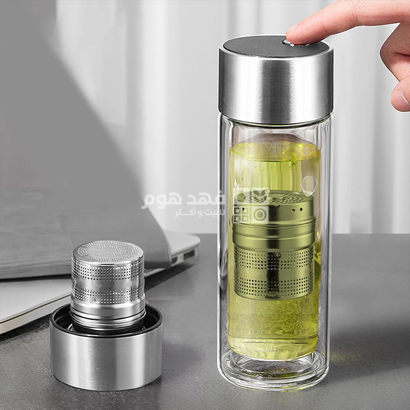 مطرة ماء زجاج غطاء كبس لف مع مصفاة مغناطيس 300مل D113-5