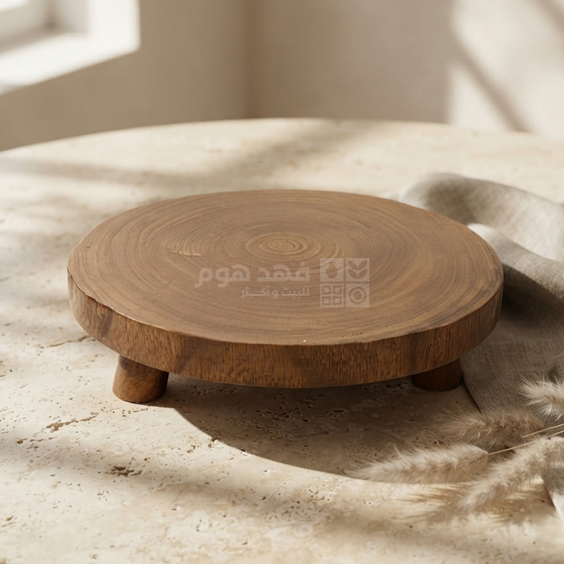 ستاند دائري خشب بقاعدة 33*33*7 سم 12/38