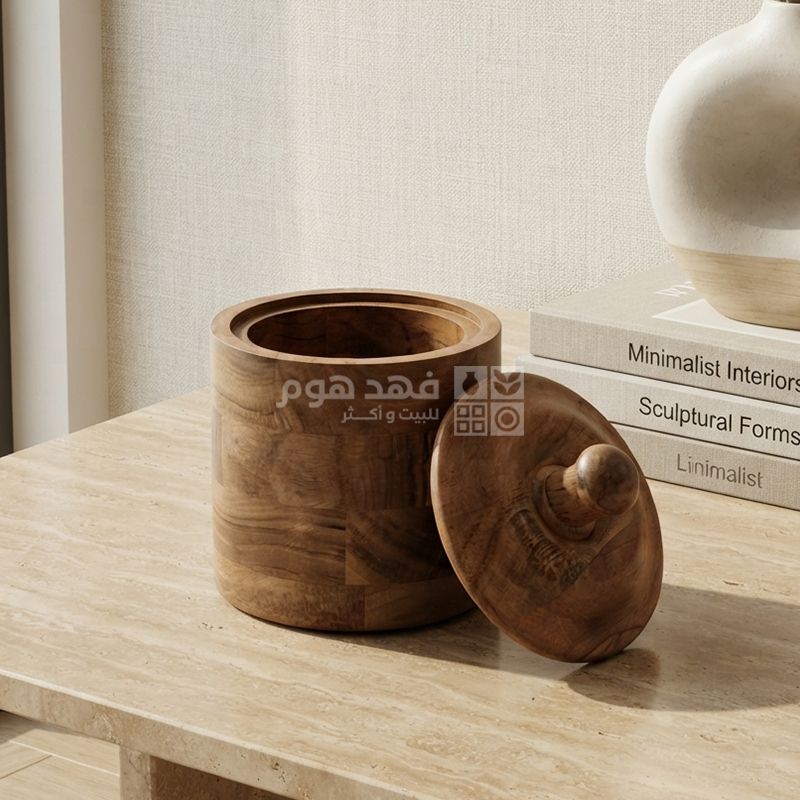 مضيفة كاندي اسطواني خشب مانجو هندي 15*19 سم