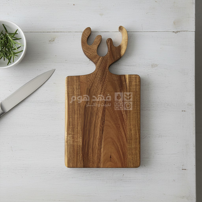 لوح فرم خشب اكاسيا مسكة قرن غزال صغير 16*20 سم 150/9