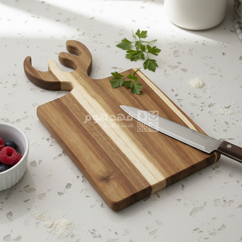 لوح فرم خشب اكاسيا مسكة قرن غزال كبير 20*23 سم 150/8