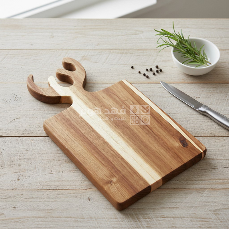لوح فرم خشب اكاسيا مسكة قرن غزال كبير 20*23 سم 150/8