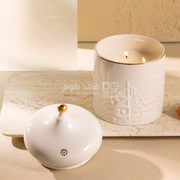 شمع عطري جوار كبير بيج ذهبي 2686