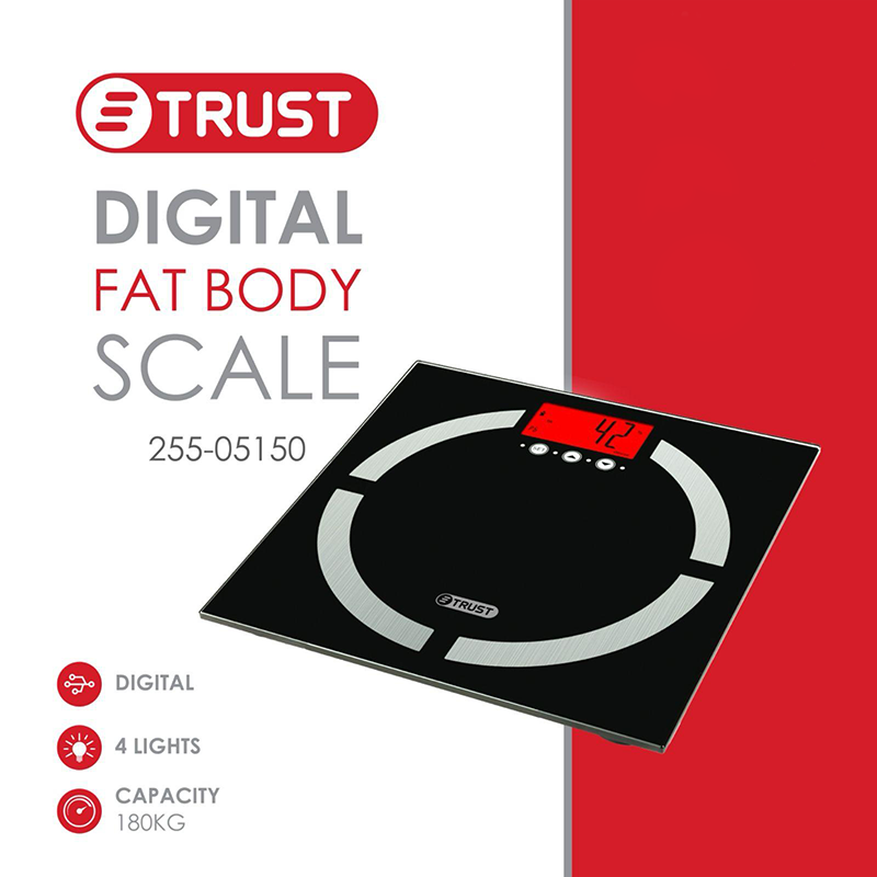 ميزان جسم و نسبة الدهون ترست اسود 05150