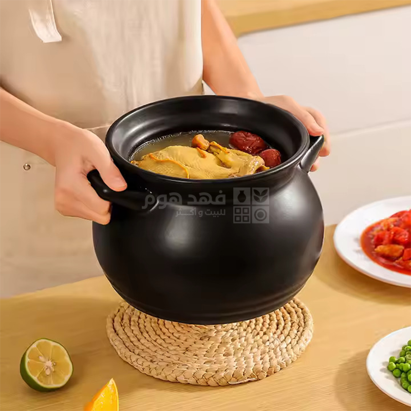 طنجرة فخار اسود 4300 مل