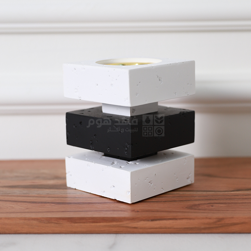 مبخرة حجر ابيض و اسود 8.5*8.5*11.5 سم 300-2