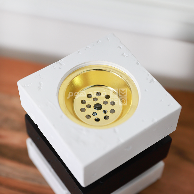 مبخرة حجر ابيض و اسود 8.5*8.5*11.5 سم 300-2