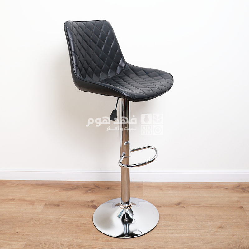 كرسي بار قاعدة معدن سلفر 80 سم