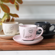 طقم/12 فنجان قهوة قلب مع LOVE