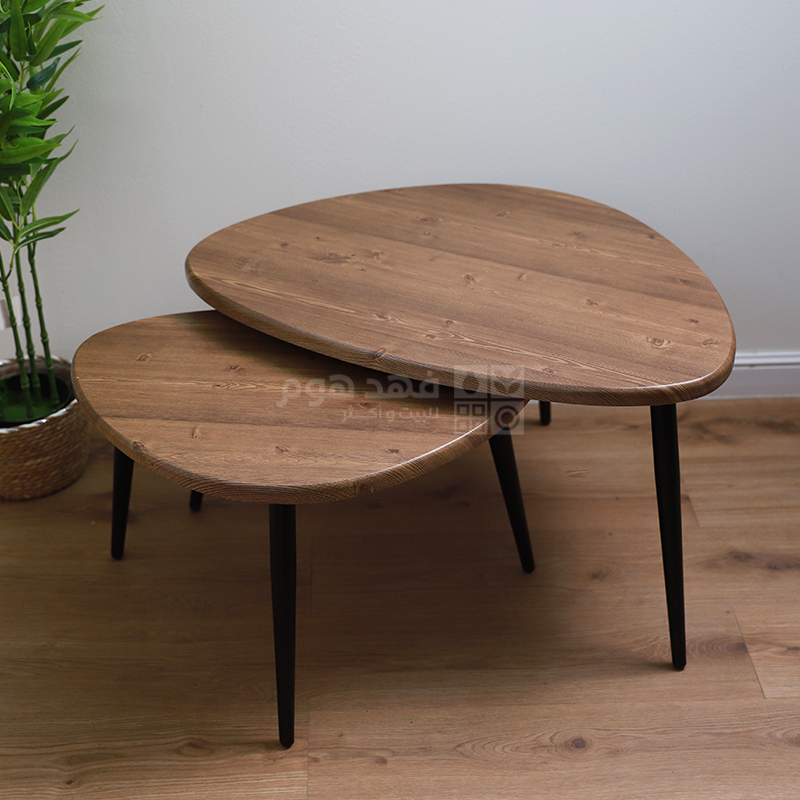 طقم/2 طاولات وسط PVC اشقر