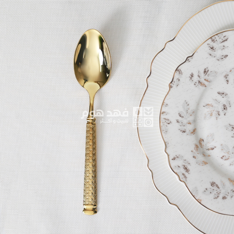 طقم معالق/6 كبير ذهبي منقش D2/31