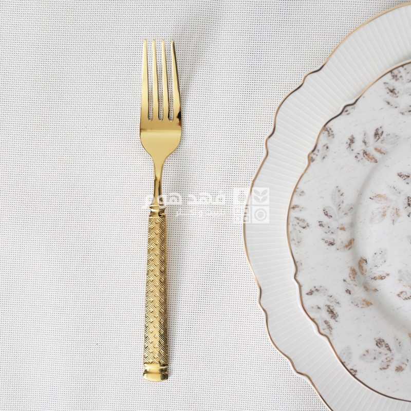طقم شوك/6 كبير ذهبي منقش D2/32