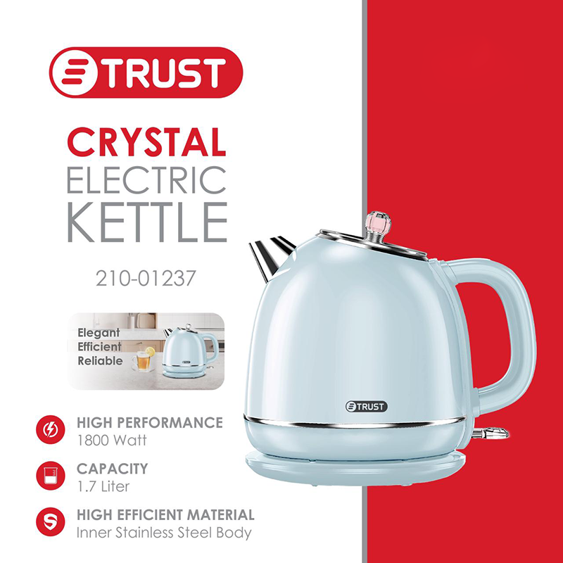 سخان ستانلس ازرق بيد كريستال 1.8لتر ترست