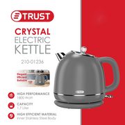 سخان ستانلس رمادي بيد كريستال 1.8لتر ترست