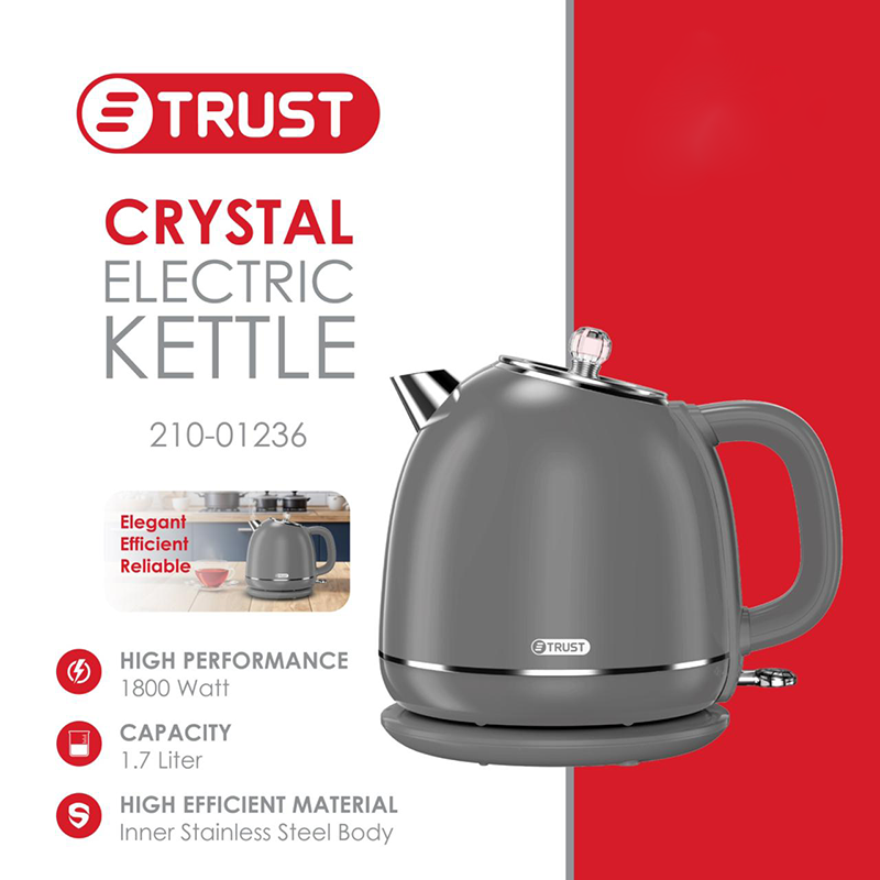 سخان ستانلس رمادي بيد كريستال 1.8لتر ترست